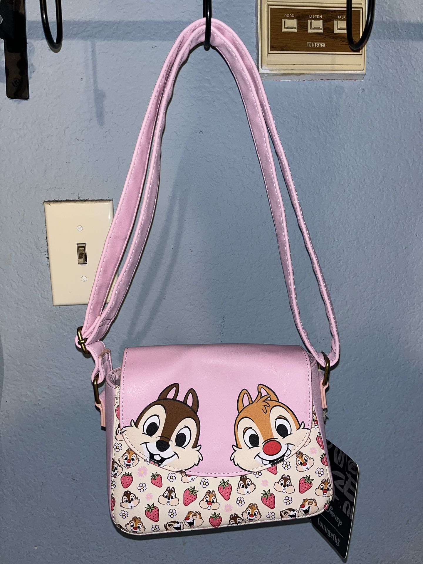Loungefly Disney Chip 'N' Dale Strawberries Crossbody Bag