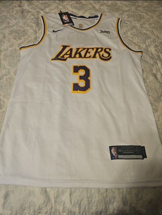 Lakers Davis Jersey White Size M