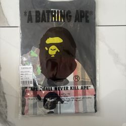 Black Burberry X Bape Collab Shirt Sizes S/M