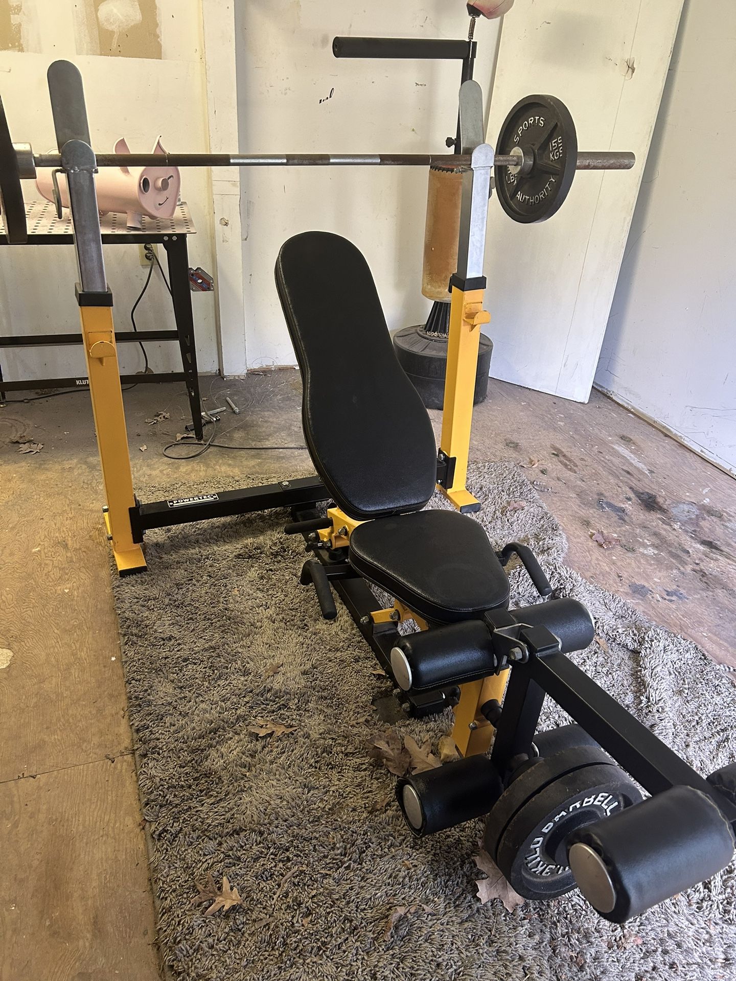 Body-Solid Weight Bench with Barbell