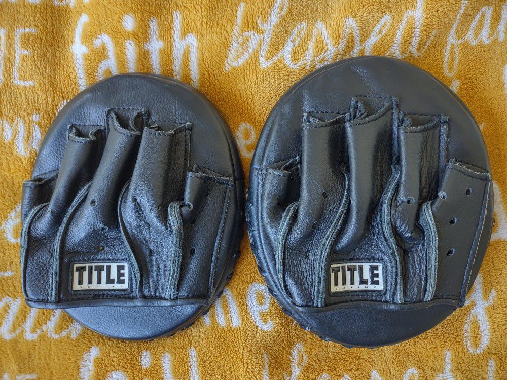 Leather Title Training Mitts Boxing Gloves 🥊