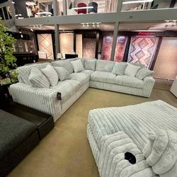 Stupendous 3 Piece Velvet Sectional ▪️# Sofa # Loveseat # Couch # Living Room Set Options Available