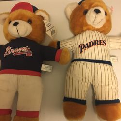 Plush Bears Atlanta Braves And San Diego Padres 