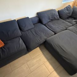 Large Blue Sectional Couch