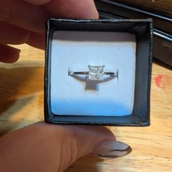 Sterling Silver And Moissanite Ring 