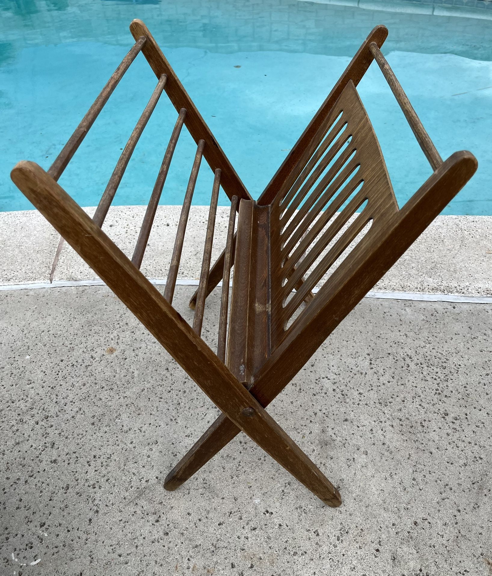 Mid Century Folding Record Magazine Holder Stand