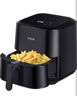 MILIN Air Fryer 5.8 Quart, 1700-Watt Electric Hot Airfryers Oven with LED Digital Screen and Temperature Control, 7 Presets, Nonstick Basket, 100 Rec