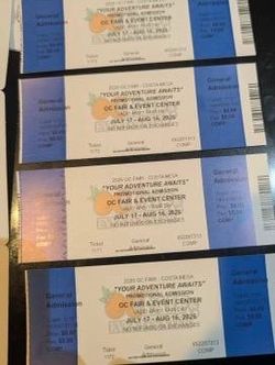 Tickets for the OC Fair - any day. No Blackout dates! Free Parkung!
