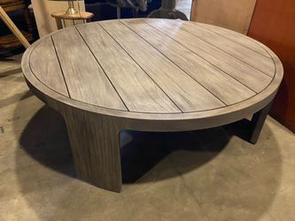 NEW! RESTORATION HARDWARE Sedona Round Teak Coffee Table, Aged