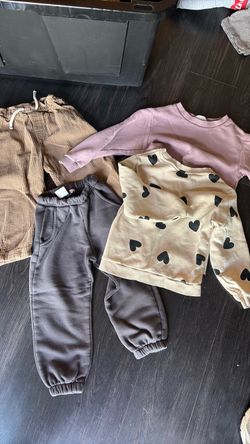 Toddler girl pants, sweats, sweatshirt.  ZARA & H&M