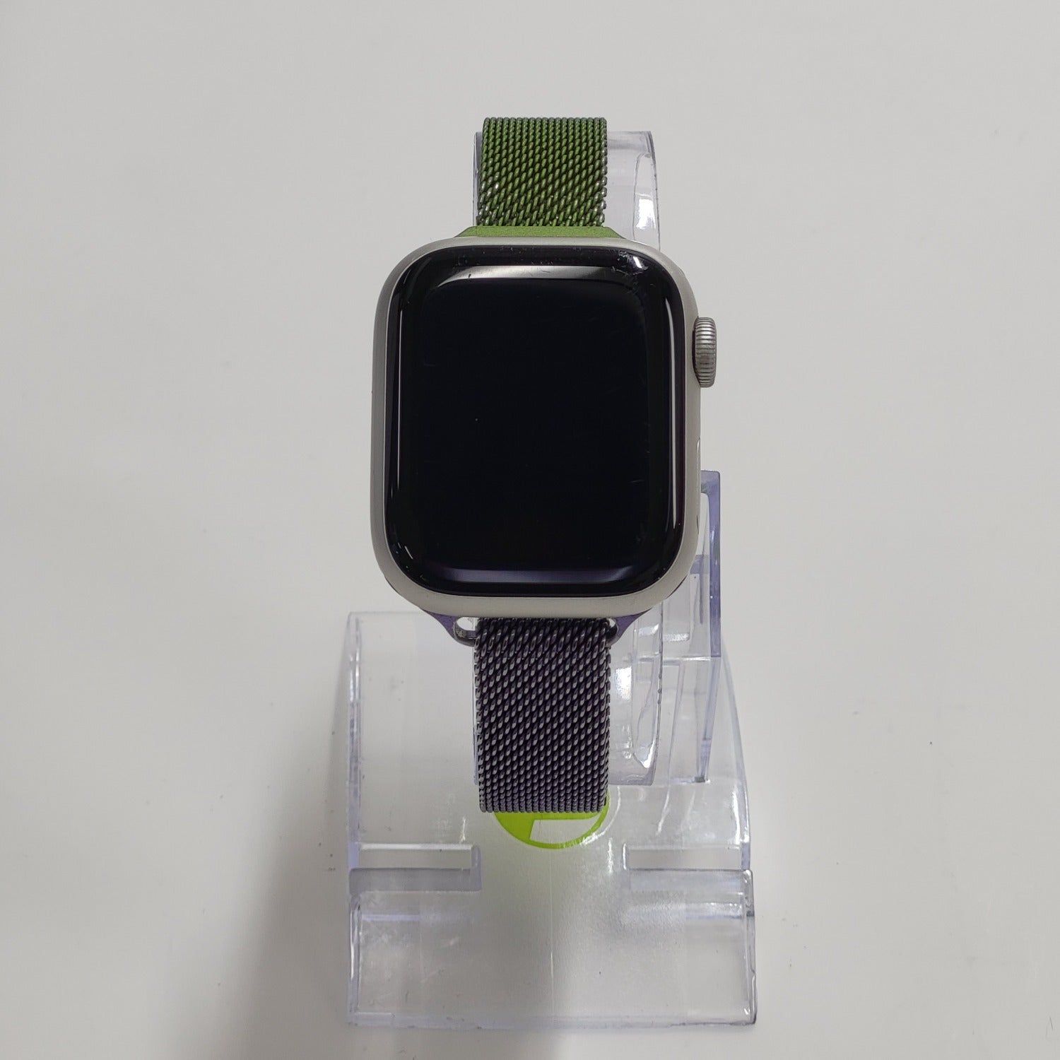 Unlocked Apple Watch Series 7 41MM Silver Aluminum Milanese Loop A2475