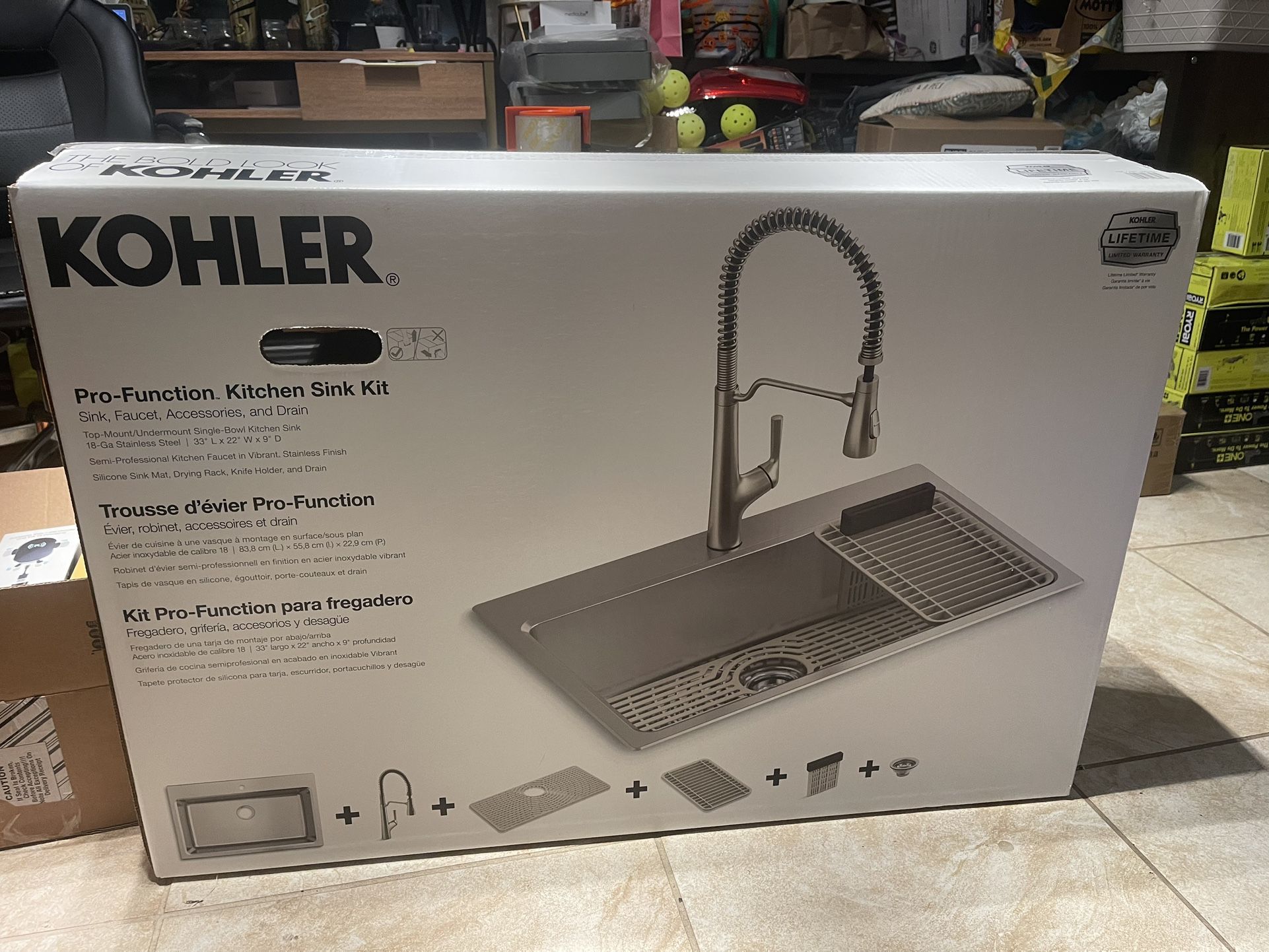 Kohler Sink , Faucet, Accessories and Drain ( brand new imbox )