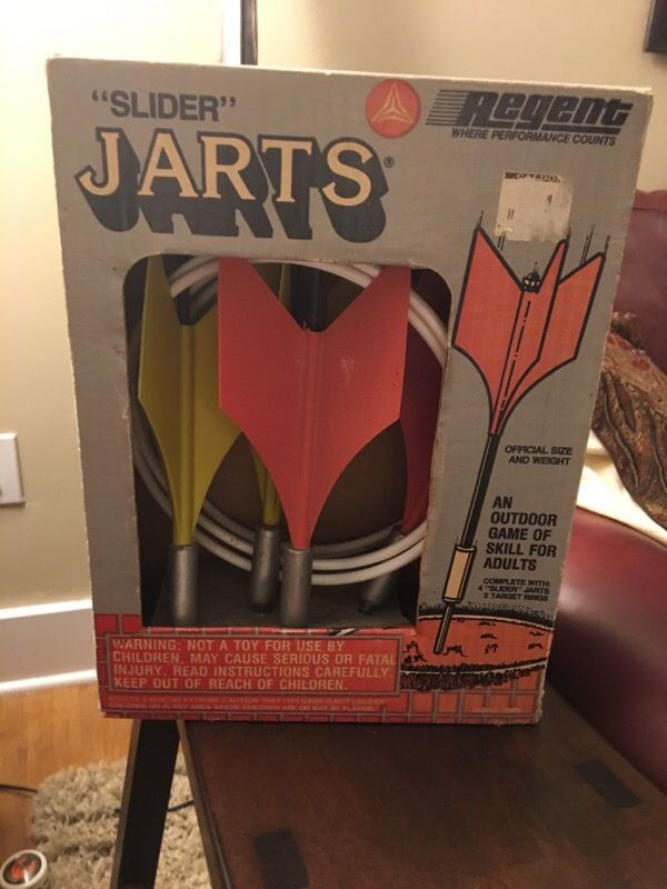 Vintage Regent "Slider" Lawn Jarts - Complete in Box - Steel Tip