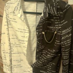 Chicme collared text woman's medium shirt