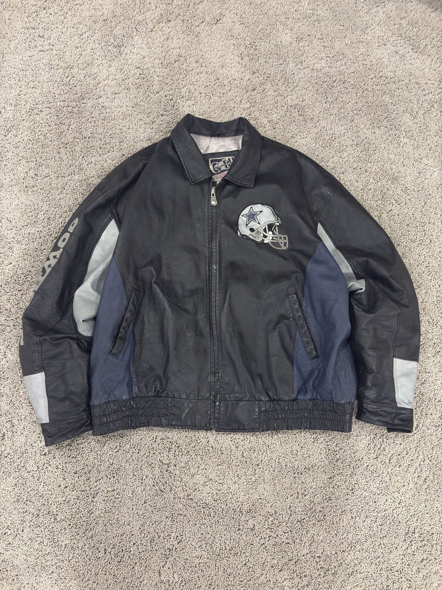 90s Vintage Dallas Cowboys Leather Jacket Size Xxxl