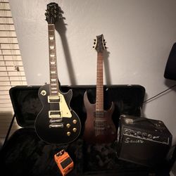 Electric Guitar Bundle – Epiphone Les Paul + Amp + Pedal + Case