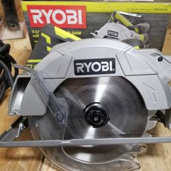 RYOBI 15 Amp Corded 7-1/4 in. Circular Saw with EXACTLINE Laser Alignment System, 24T Carbide Tipped Blade, Edge Guide .