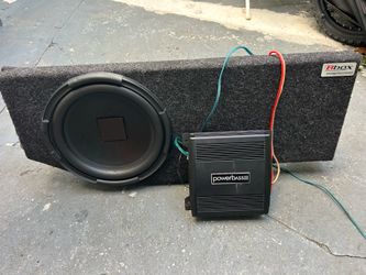 Car subwoofer box with amp