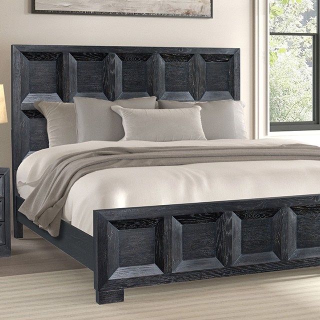 BED FRAME WEATHERED BLACK (F79011) QUEEN $599 E KING $699 FREE LOCAL DELIVERY
