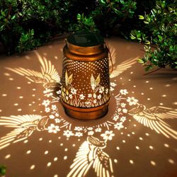 Brand new Solar Lanterns Outdoor Waterproof, Hummingbird Garden Decor Metal Hanging Decorative Solar Light