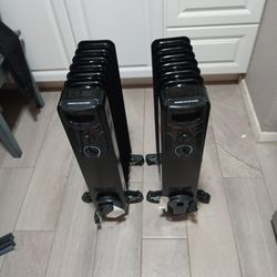 2 pc Black Oil Heated Portable Heater Set