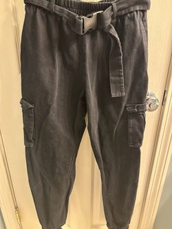 Pretty little thing black cargo buckle pants fits small