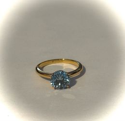 IGI Certified 2.20 CT Fancy Vivid Blue Diamond Ring | VS2 | Ideal Cut | 14K Gold