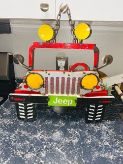 Hanging Metal Jeep sign