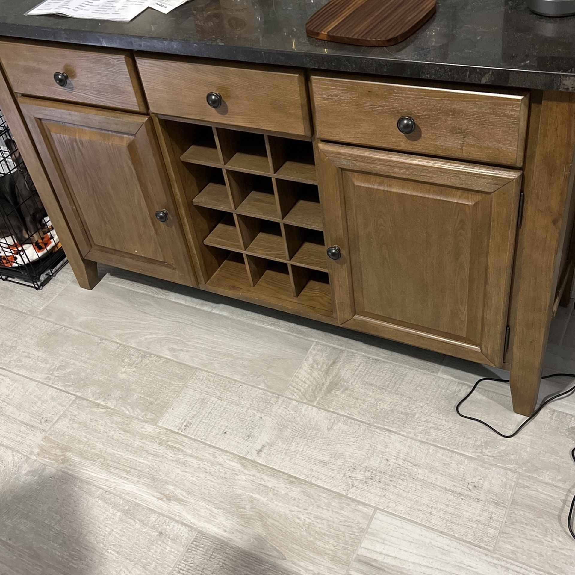 Coffee Buffay Table With Granite Top