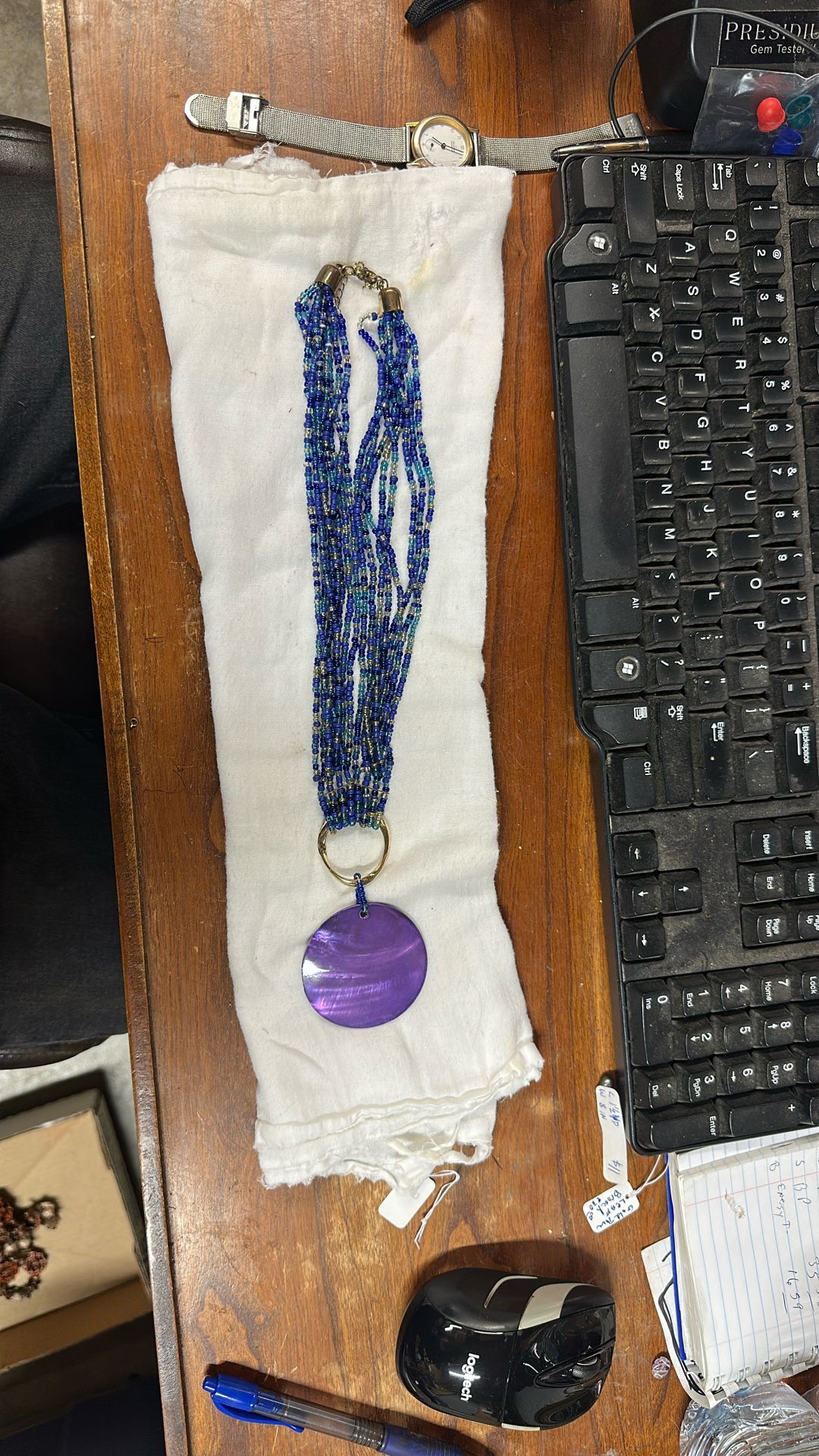 Purple And Blue Multi Strand Necklace