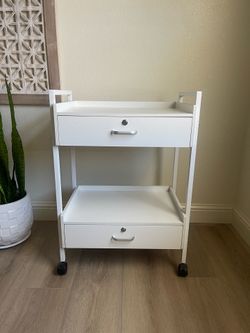 White Salon Beauty Cabinet Cart