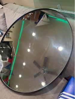 Black Round Mirror