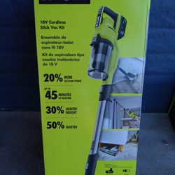 STICK VACUUM RYOBI 18V BATTERY AND CHARGER INCLUDED 