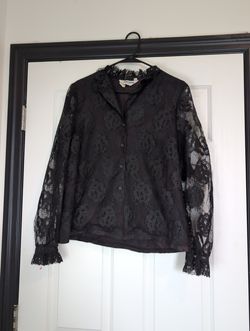 Size 16 vintage Judy bond black lace whimsigoth top