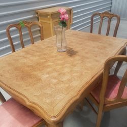 Antique Kitchen Table And Four Chairs 