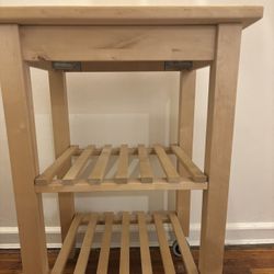 Wood Kitchen Cart With Shelves