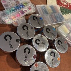 Acrylic Powders Along With Decals 