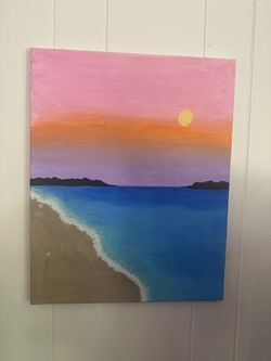 Beach And Sunset Painting 