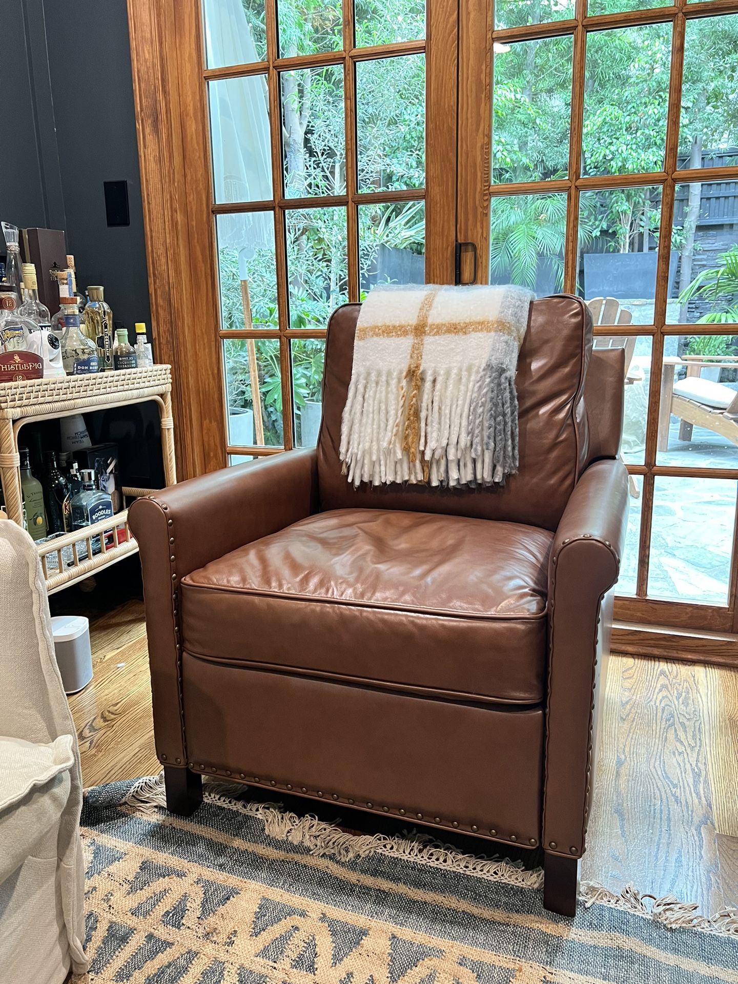 Pottery Barn Leather Reclining Armchair