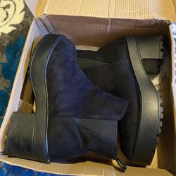 Black Suede boots Size 40  Worn One Time 