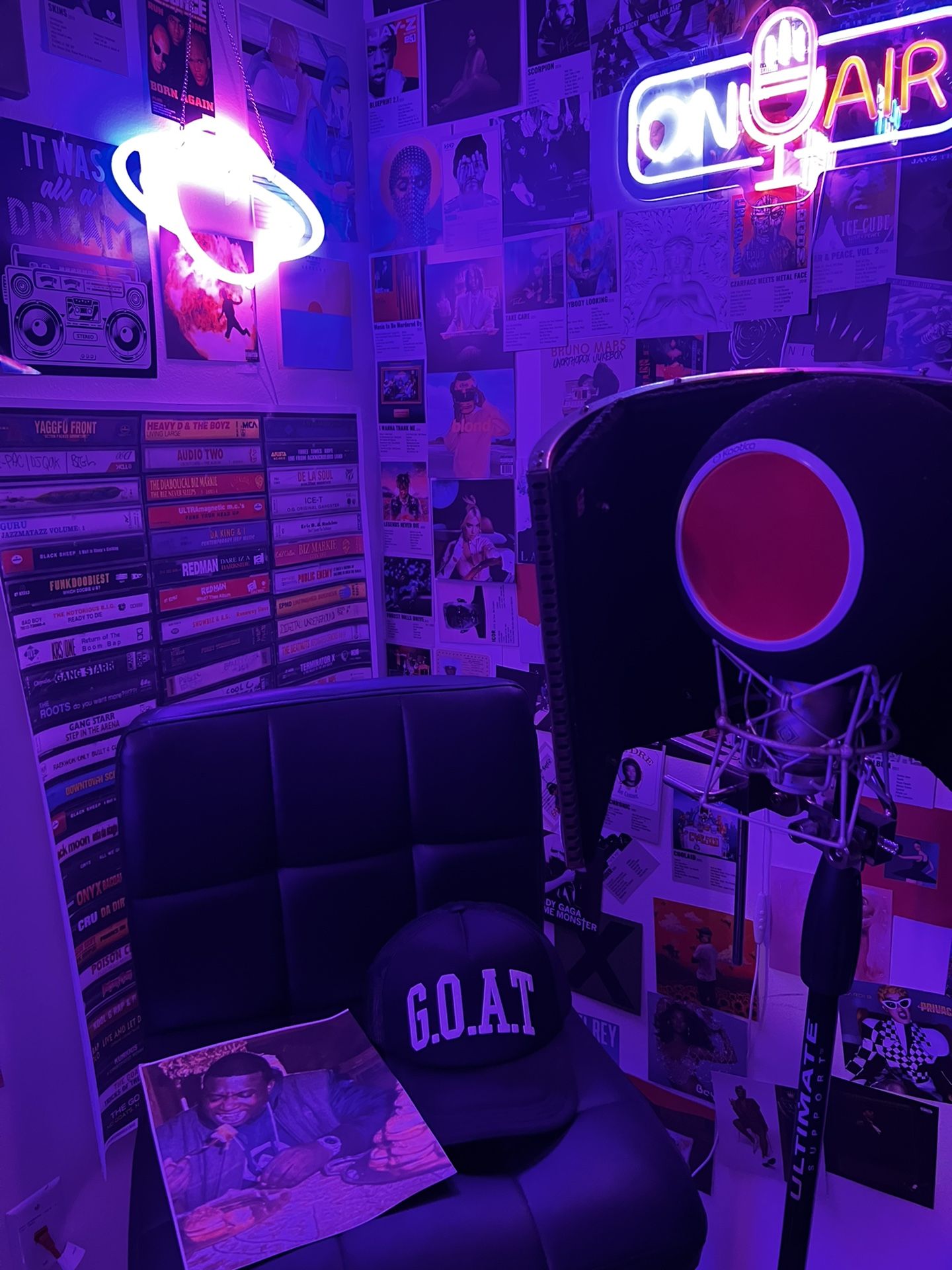 Neumann U87 AI Large Condenser Microphone Case and microphone stand