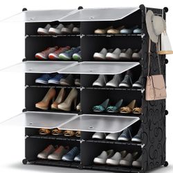 HOMIDEC Shoe Rack, 6Tier Shoe Storage Cabinet 24 Pair Plastic Shoe Shelves Organizer for Closet Hallway Bedroom Entryway