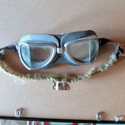 Vintage Aviator / Motorcycle Goggles – Classic Chrome Frame
