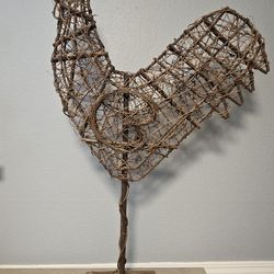 35 in Chicken Rooster Twig Sculpture Statue Vine Art Vintage FarmCore