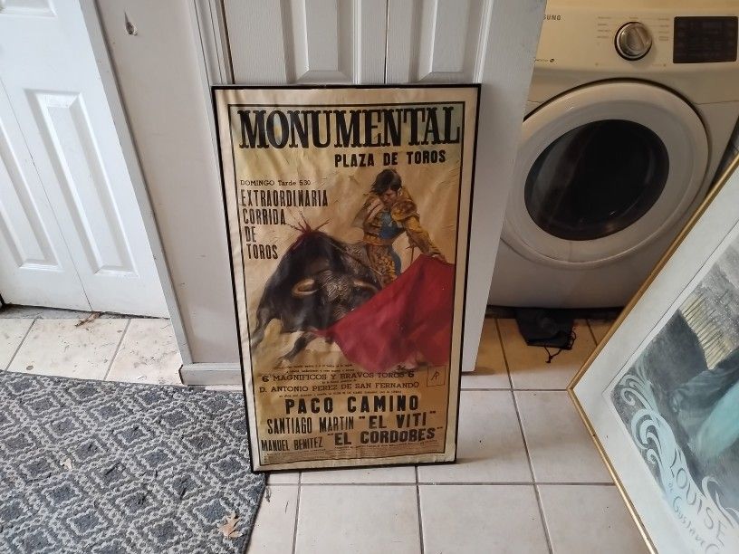 Bullfighter Poster Framed