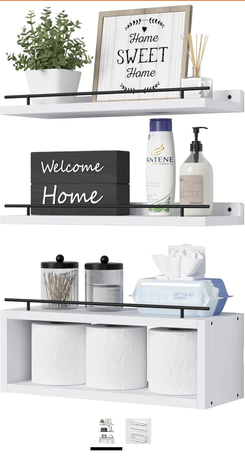 White Floating Shelves 