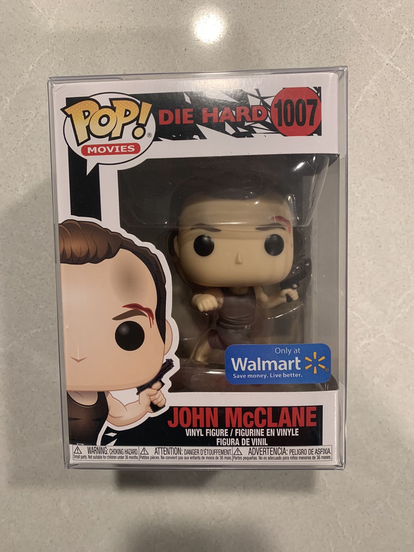 John McClane Funko Pop Walmart Exclusive Die Hard Movies 1007 with protector Running On Glass
