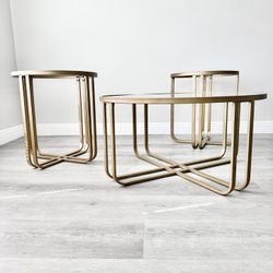 Bronze & Glass Table Set