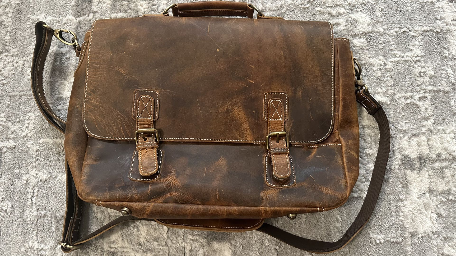 Men's Genuine Vintage Leather Briefcase 