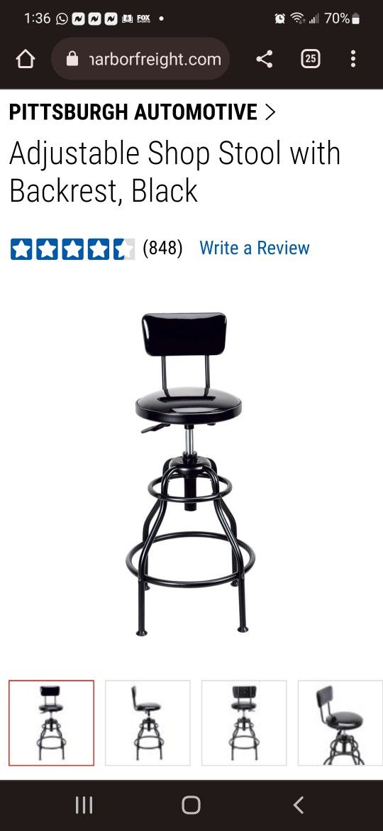 Shop Stool With Backrest
